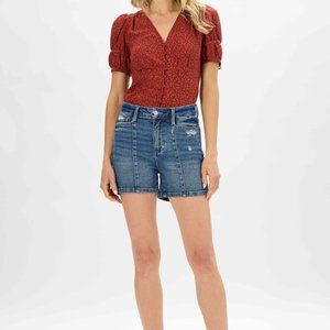 Judy Blue Distressed Blue Jean Shorts